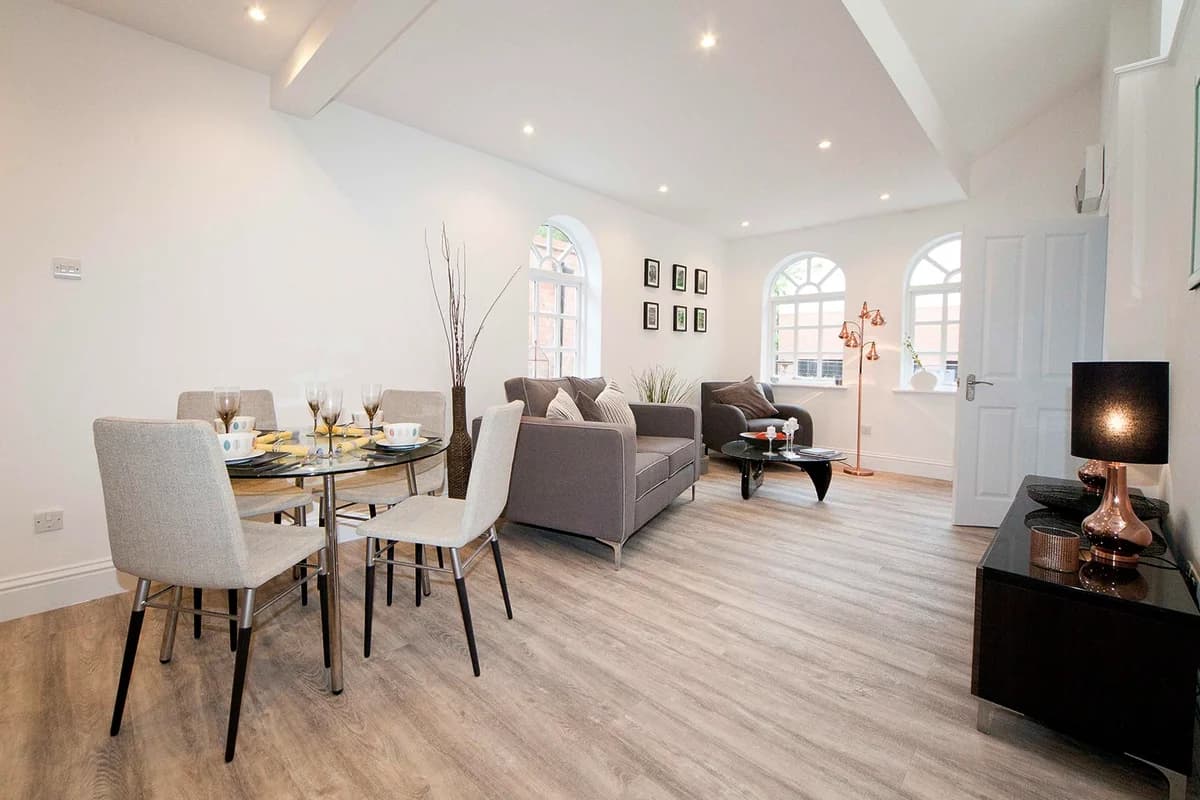 Asquith House, Birmingham: an open-plan living and dining room