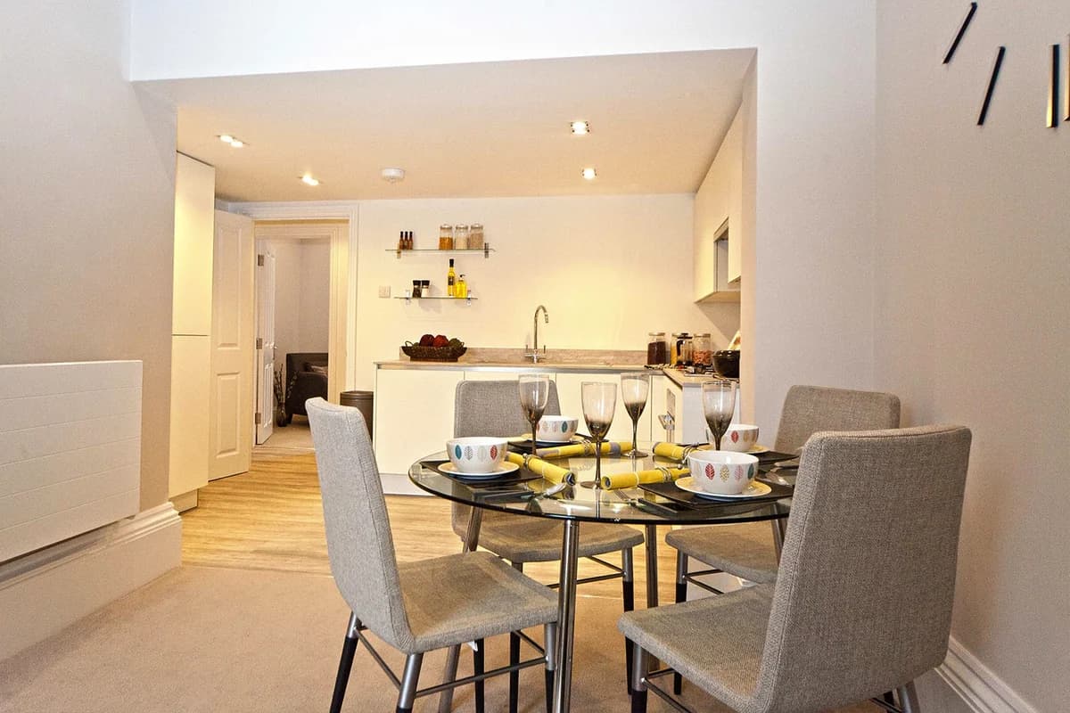 Asquith House, Birmingham: a kitchen and dining area
