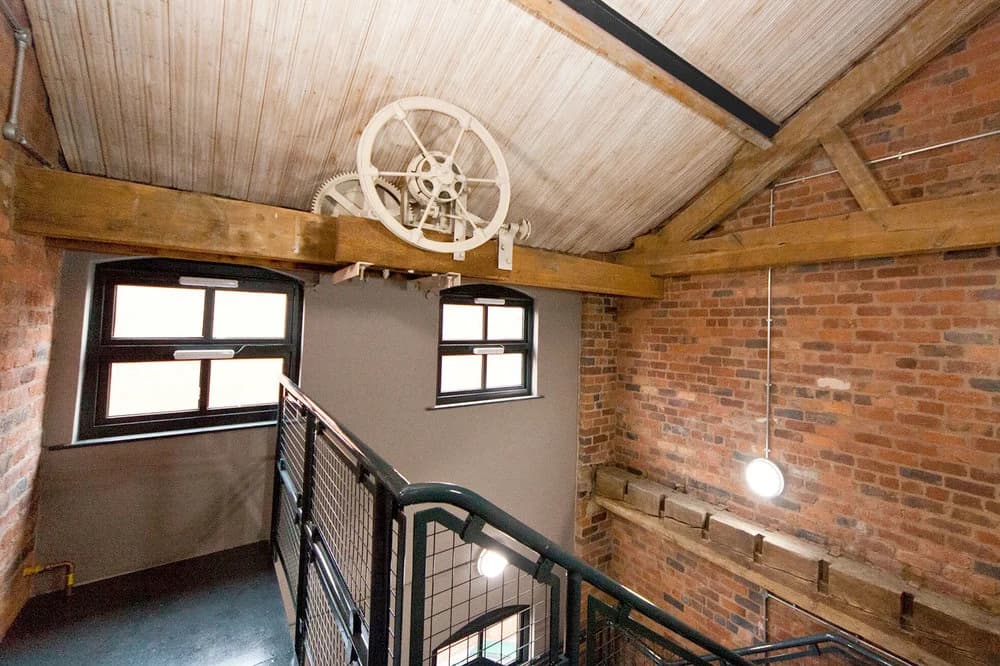 Clement House, Birmingham: the exposed roof structure