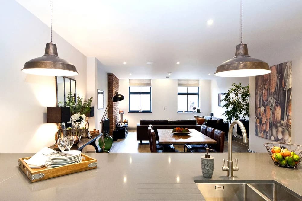 Clement House, Birmingham: an open-plan living area